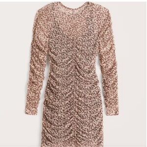 Abercrombie Long-Sleeve Ruched Mesh
Mini Dress